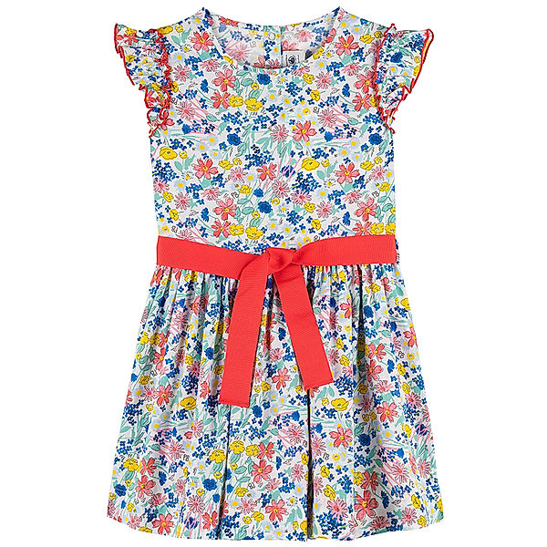 Petit Bateau Popeline-Kleid FLORAL in bunt