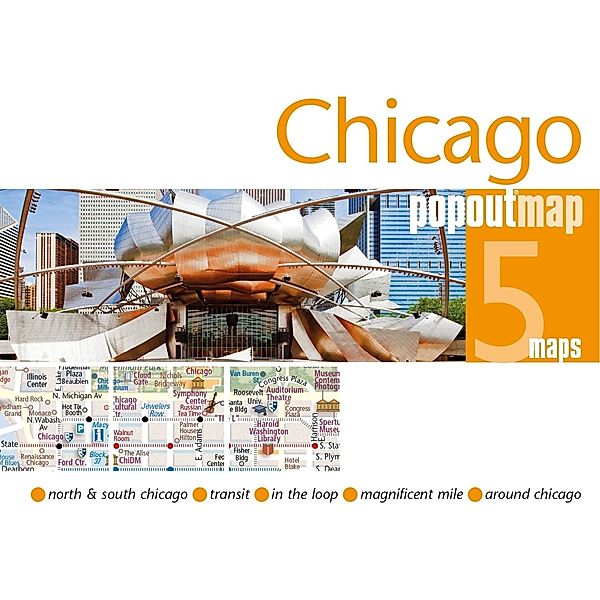 PopOut Maps / Chicago PopOut Map, 5 Maps, PopOut Maps