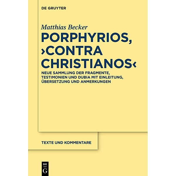 Porphyrios, Contra Christianos, Matthias Becker