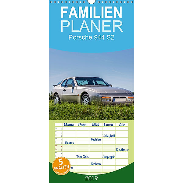 Porsche 944 S2 - Familienplaner hoch (Wandkalender 2019 , 21 cm x 45 cm, hoch), Michael Reiss