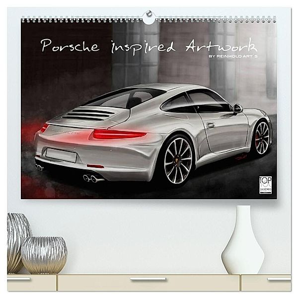 Porsche inspired Artwork by Reinhold Art´s (hochwertiger Premium Wandkalender 2024 DIN A2 quer), Kunstdruck in Hochglanz, Reinhold Autodisegno