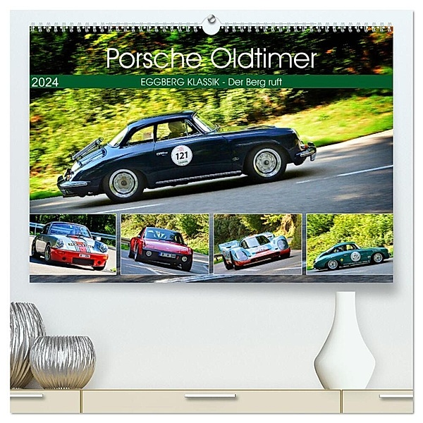 Porsche Oldtimer - EGGBERG KLASSIK - Der Berg ruft (hochwertiger Premium Wandkalender 2024 DIN A2 quer), Kunstdruck in Hochglanz, Ingo Laue