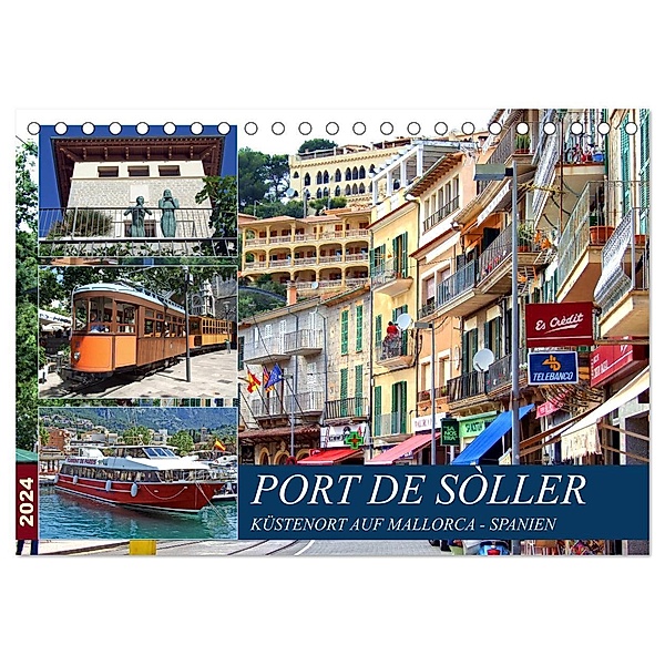 Port de Sóller - Küstenort auf Mallorca (Tischkalender 2024 DIN A5 quer), CALVENDO Monatskalender, Holger Felix
