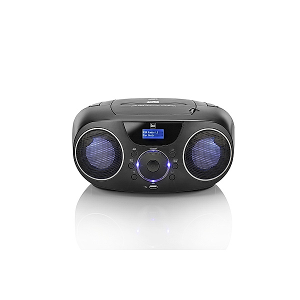 Portable DAB+/UKW CD-Boombox mit Disco-Beleuchtung, Bluetooth und USB