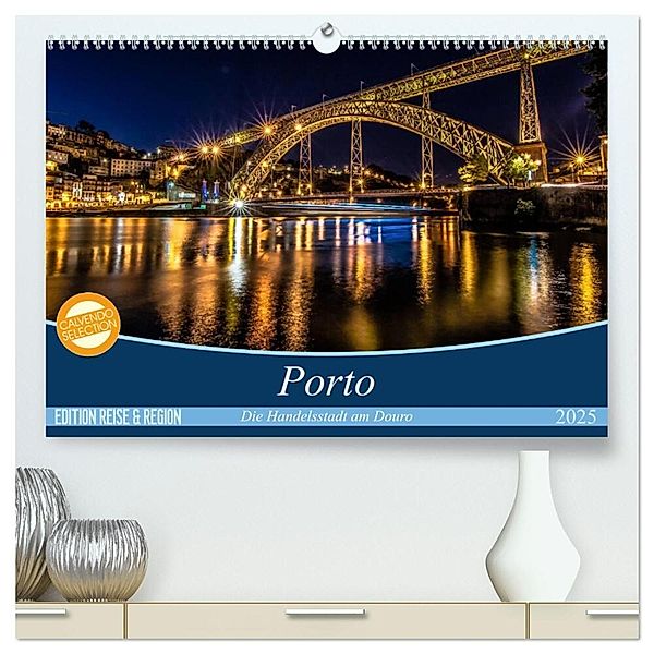 Porto - Die Handelsstadt am Douro (hochwertiger Premium Wandkalender 2025 DIN A2 quer), Kunstdruck in Hochglanz, Calvendo, Martina Schikore
