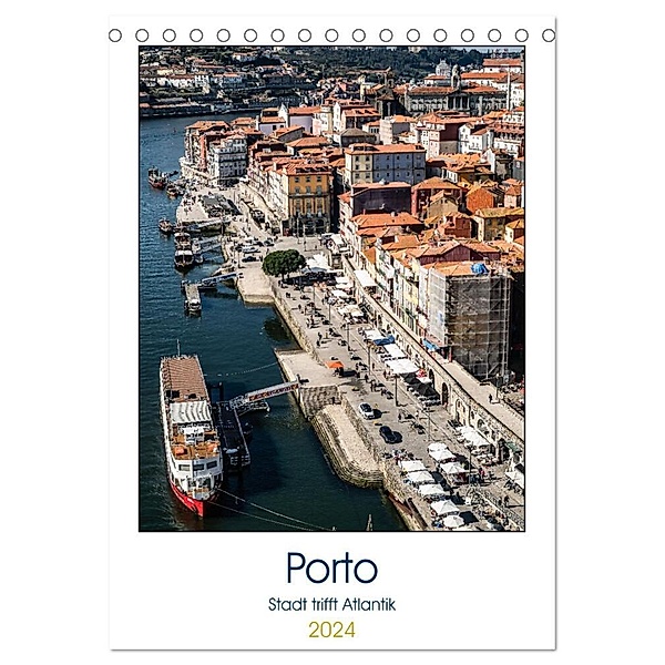 Porto - Stadt trifft Atlantik (Tischkalender 2024 DIN A5 hoch), CALVENDO Monatskalender, Jakebrueck