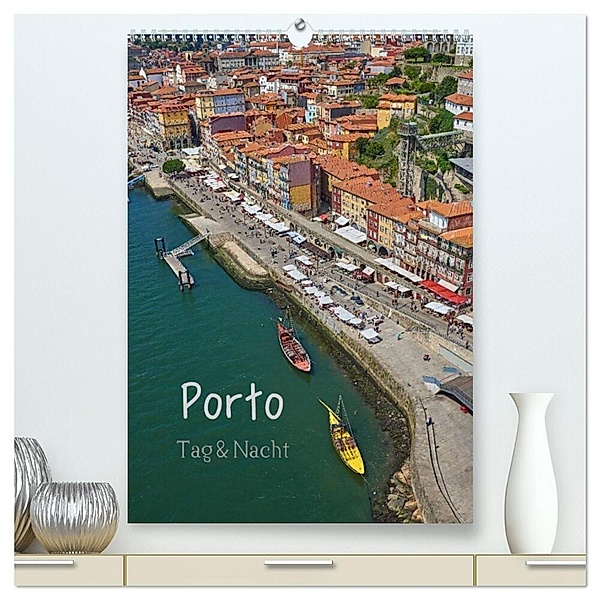 Porto Tag und Nacht (hochwertiger Premium Wandkalender 2024 DIN A2 hoch), Kunstdruck in Hochglanz, Mark Bangert
