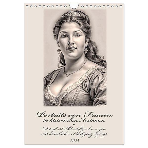 Porträts von Frauen in historischen Kostümen (Wandkalender 2025 DIN A4 hoch), CALVENDO Monatskalender, Calvendo, Werner Braun