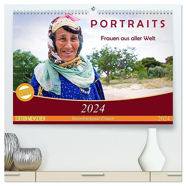 PORTRAITS - Frauen aus aller Welt (hochwertiger Premium Wandkalender 2024 DIN A2 quer), Kunstdruck in Hochglanz, Claudia Wiens