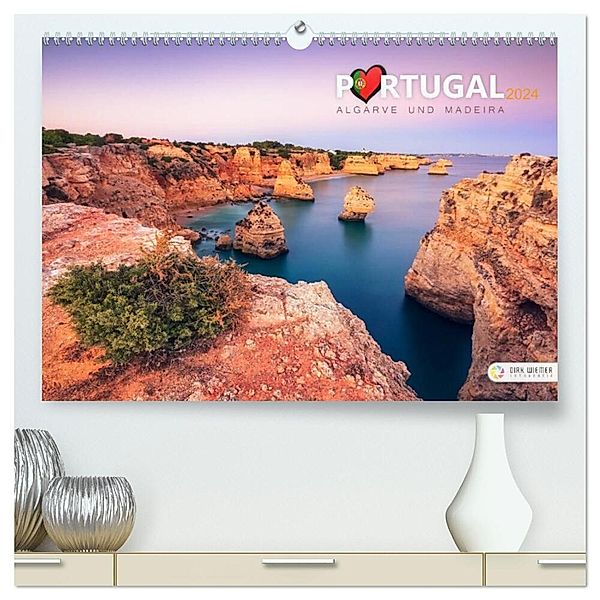 Portugal - Algarve und Madeira (hochwertiger Premium Wandkalender 2024 DIN A2 quer), Kunstdruck in Hochglanz, Dirk Wiemer