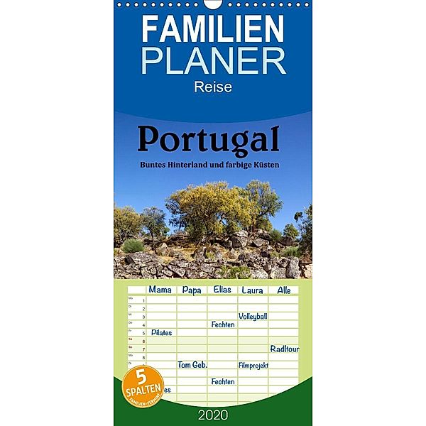 Portugal Buntes Hinterland und farbige Küsten - Familienplaner hoch (Wandkalender 2020 , 21 cm x 45 cm, hoch), Ursula Salzmann