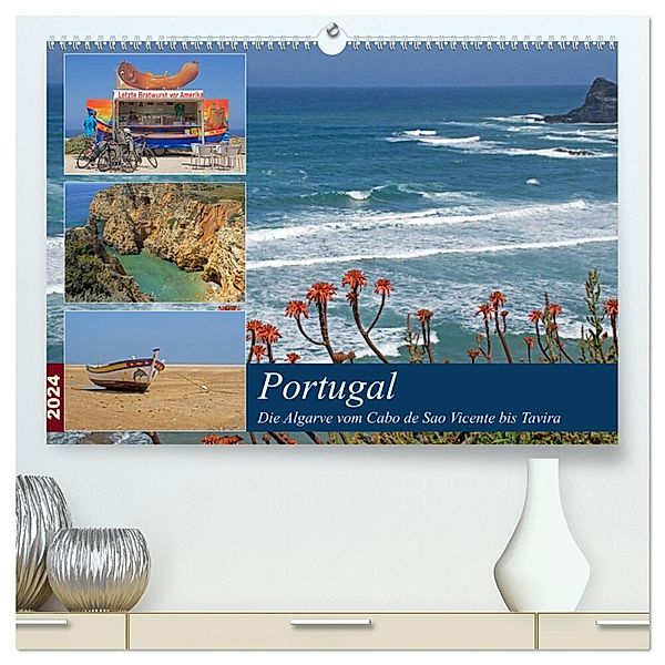 Portugal - Die Algarve vom Cabo de Sao Vicente bis Tavira (hochwertiger Premium Wandkalender 2024 DIN A2 quer), Kunstdruck in Hochglanz, Gisela Braunleder