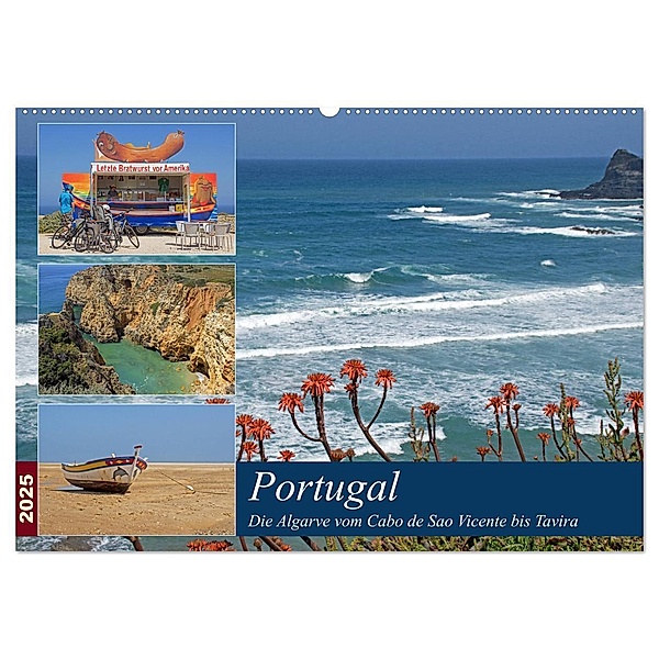 Portugal - Die Algarve vom Cabo de Sao Vicente bis Tavira (Wandkalender 2025 DIN A2 quer), CALVENDO Monatskalender, Calvendo, Gisela Braunleder