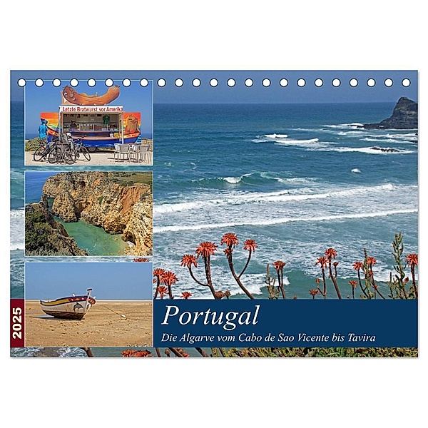 Portugal - Die Algarve vom Cabo de Sao Vicente bis Tavira (Tischkalender 2025 DIN A5 quer), CALVENDO Monatskalender, Calvendo, Gisela Braunleder