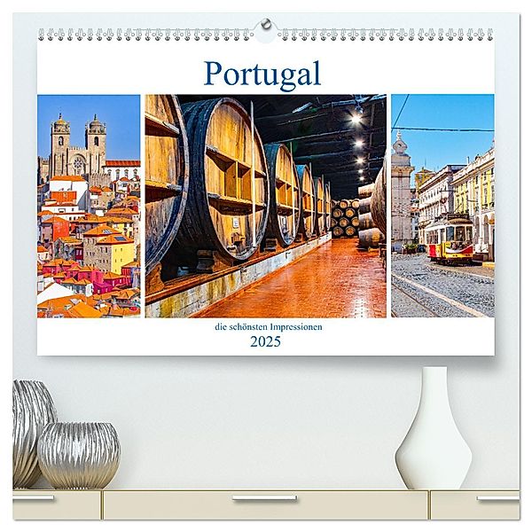 Portugal - die schönsten Impressionen (hochwertiger Premium Wandkalender 2025 DIN A2 quer), Kunstdruck in Hochglanz, Calvendo, Nina Schwarze
