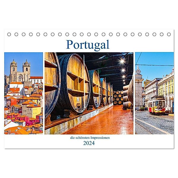 Portugal - die schönsten Impressionen (Tischkalender 2024 DIN A5 quer), CALVENDO Monatskalender, Nina Schwarze