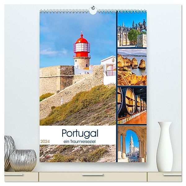 Portugal - ein Traumreiseziel (hochwertiger Premium Wandkalender 2024 DIN A2 hoch), Kunstdruck in Hochglanz, Nina Schwarze