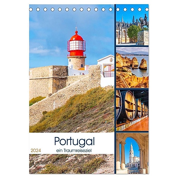Portugal - ein Traumreiseziel (Tischkalender 2024 DIN A5 hoch), CALVENDO Monatskalender, Nina Schwarze