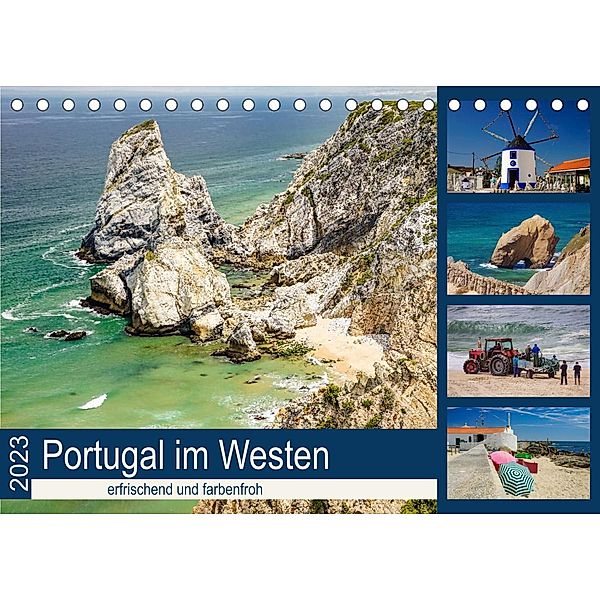 Portugal im Westen - erfrischend und farbenfroh (Tischkalender 2023 DIN A5 quer), Silke Liedtke