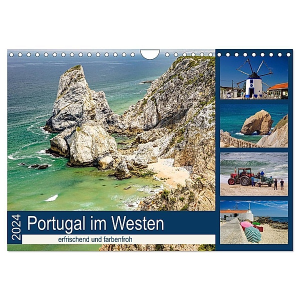 Portugal im Westen - erfrischend und farbenfroh (Wandkalender 2024 DIN A4 quer), CALVENDO Monatskalender, Silke Liedtke