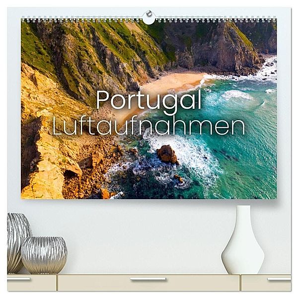 Portugal Luftaufnahmen (hochwertiger Premium Wandkalender 2024 DIN A2 quer), Kunstdruck in Hochglanz, SF