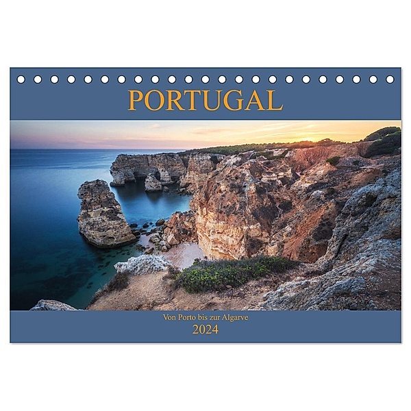 Portugal - Von Porto bis zur Algarve (Tischkalender 2024 DIN A5 quer), CALVENDO Monatskalender, Jean Claude Castor I 030mm-photography