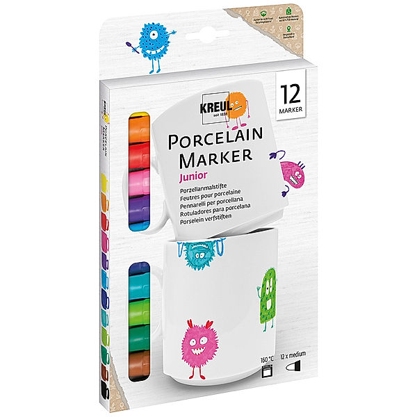 KREUL Porzellan-Malstifte PORCELAIN MEDIUM JUNIOR 12er-Set