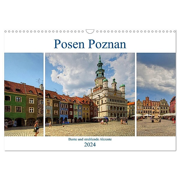 Posen Poznan - Bunte und strahlende Akzente (Wandkalender 2024 DIN A3 quer), CALVENDO Monatskalender, Paul Michalzik