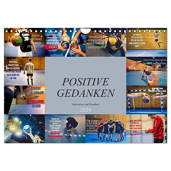Positive Gedanken - Motivation und Handball (Wandkalender 2024 DIN A4 quer), CALVENDO Monatskalender, Dirk Meutzner