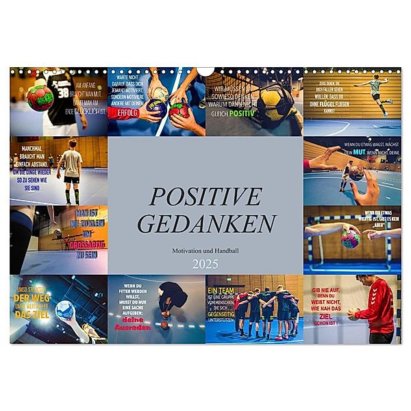 Positive Gedanken - Motivation und Handball (Wandkalender 2025 DIN A3 quer), CALVENDO Monatskalender, Calvendo, Dirk Meutzner