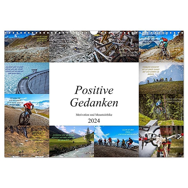 Positive Gedanken - Motivation und Mountainbike (Wandkalender 2024 DIN A3 quer), CALVENDO Monatskalender, Dirk Meutzner