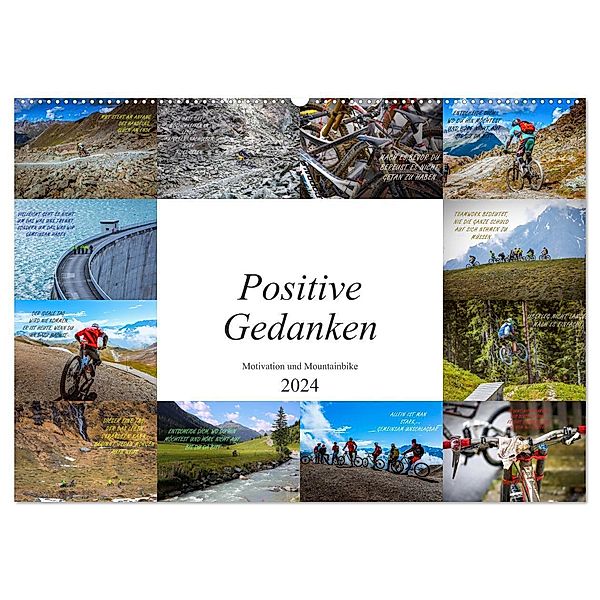Positive Gedanken - Motivation und Mountainbike (Wandkalender 2024 DIN A2 quer), CALVENDO Monatskalender, Dirk Meutzner