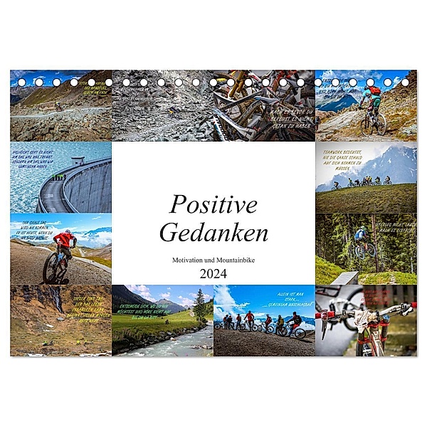 Positive Gedanken - Motivation und Mountainbike (Tischkalender 2024 DIN A5 quer), CALVENDO Monatskalender, Dirk Meutzner