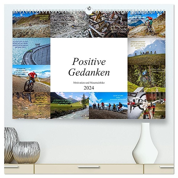 Positive Gedanken - Motivation und Mountainbike (hochwertiger Premium Wandkalender 2024 DIN A2 quer), Kunstdruck in Hochglanz, Dirk Meutzner