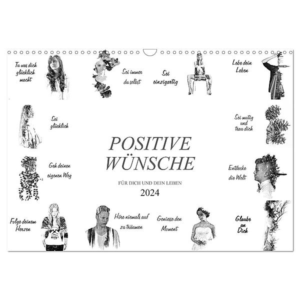 Positive Wünsche für Dich und Dein Leben (Wandkalender 2024 DIN A3 quer), CALVENDO Monatskalender, Dirk Meutzner