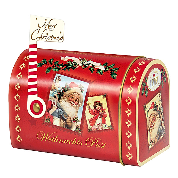 Post-Box aus Metall mit Edel-Schokolade & Pralinen