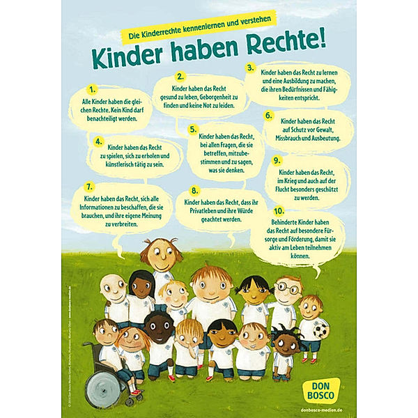 Don Bosco Medien Poster für die Öffentlichkeitsarbeit in Kitas und Grundschulen - Wir haben Rechte! (Poster)