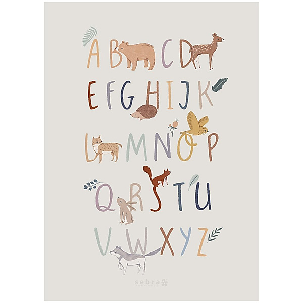 Sebra Poster NIGHTFALL - ENGLISCH ALPHABET (50x70)