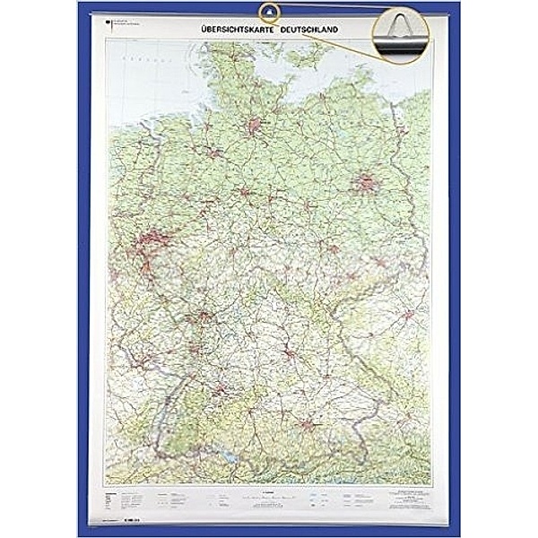 Poster Übersichtskarte Deutschland, mit Bestäbung