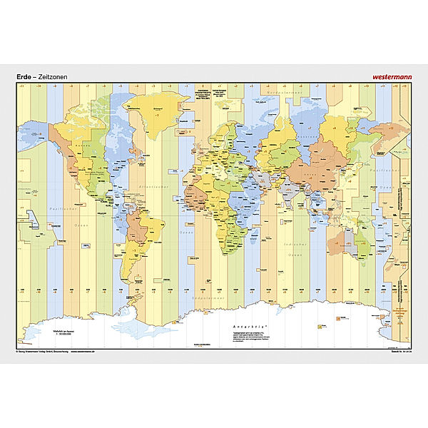 Posterkarten Geographie - Erde - Zeitzonen