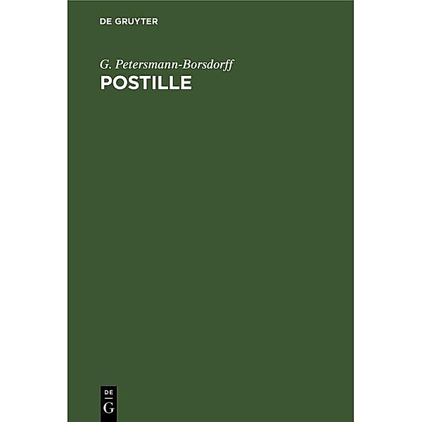 Postille, G. Petersmann-Borsdorff