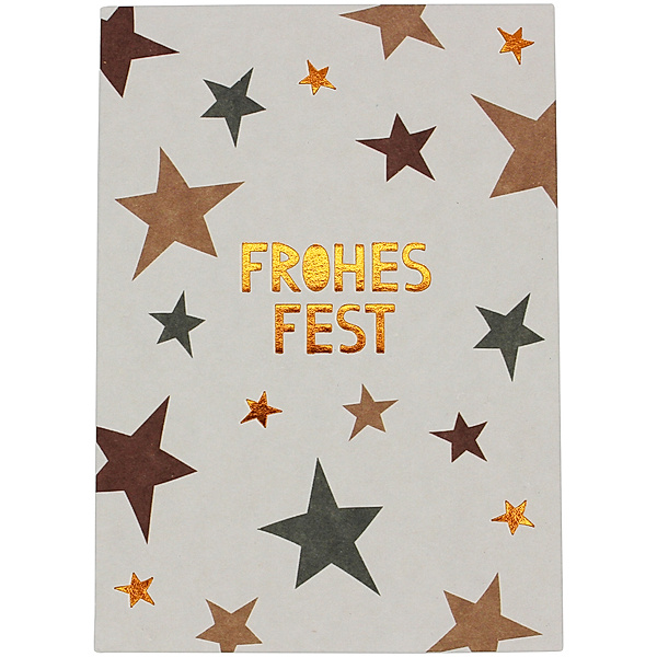 ava&yves Postkarte FROHES FEST - STERNE 3er Set