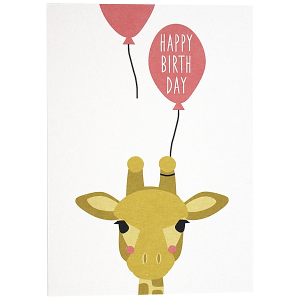 ava&yves Postkarte GIRAFFE - HAPPY BIRTHDAY 3er-Pack