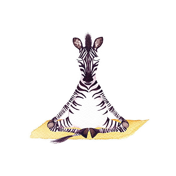 Postkarte Yoga-Zebra