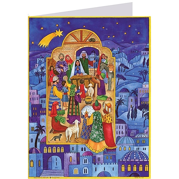 Postkarten-Adventskalender Krippe in Bethlehem, M. Wölber