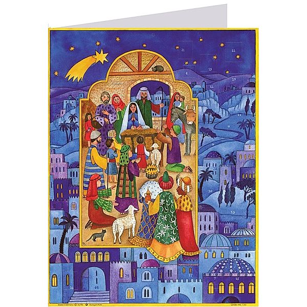 Postkarten-Adventskalender Krippe in Bethlehem, M. Wölber