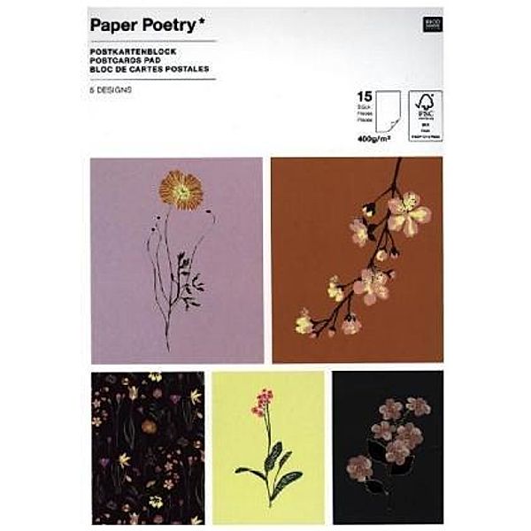 Postkartenblock, Nature Matters, Blumen FSC Mix