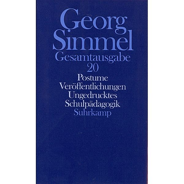 Postume Veröffentlichungen. Schulpädagogik, Georg Simmel