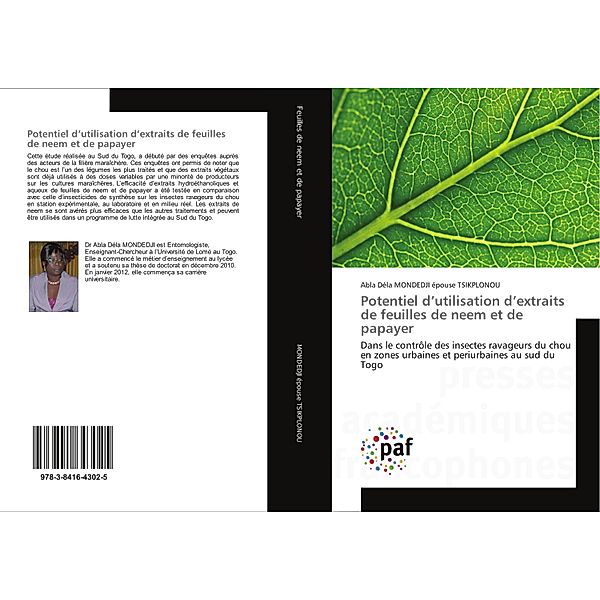 Potentiel d'utilisation d'extraits de feuilles de neem et de papayer, Abla Déla Mondedji épouse Tsikplonpu