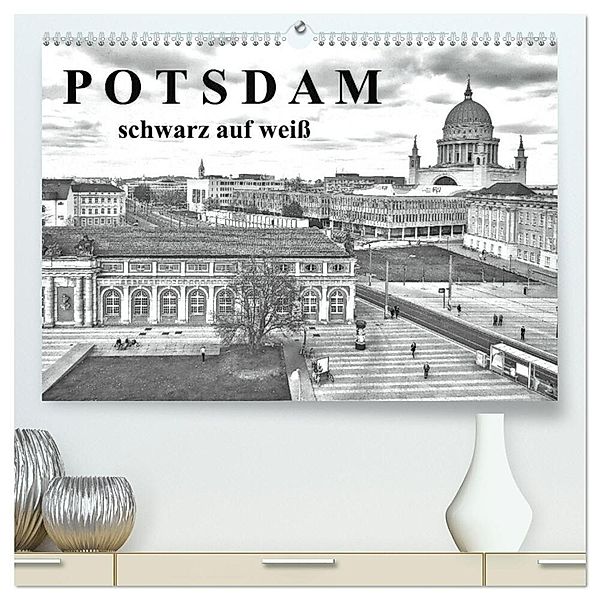 Potsdam schwarz auf weiß (hochwertiger Premium Wandkalender 2024 DIN A2 quer), Kunstdruck in Hochglanz, Bernd Witkowski